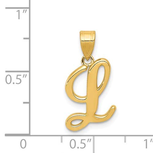 Roy Rose Jewelry 14K Yellow Gold L Initial Letter Pendant Necklace - Personalized Name Jewelry for Women, Dainty Alphabet Pendant for Everyday Wear, Gift for Her, Birthday, Anniversary, Valentine's Day