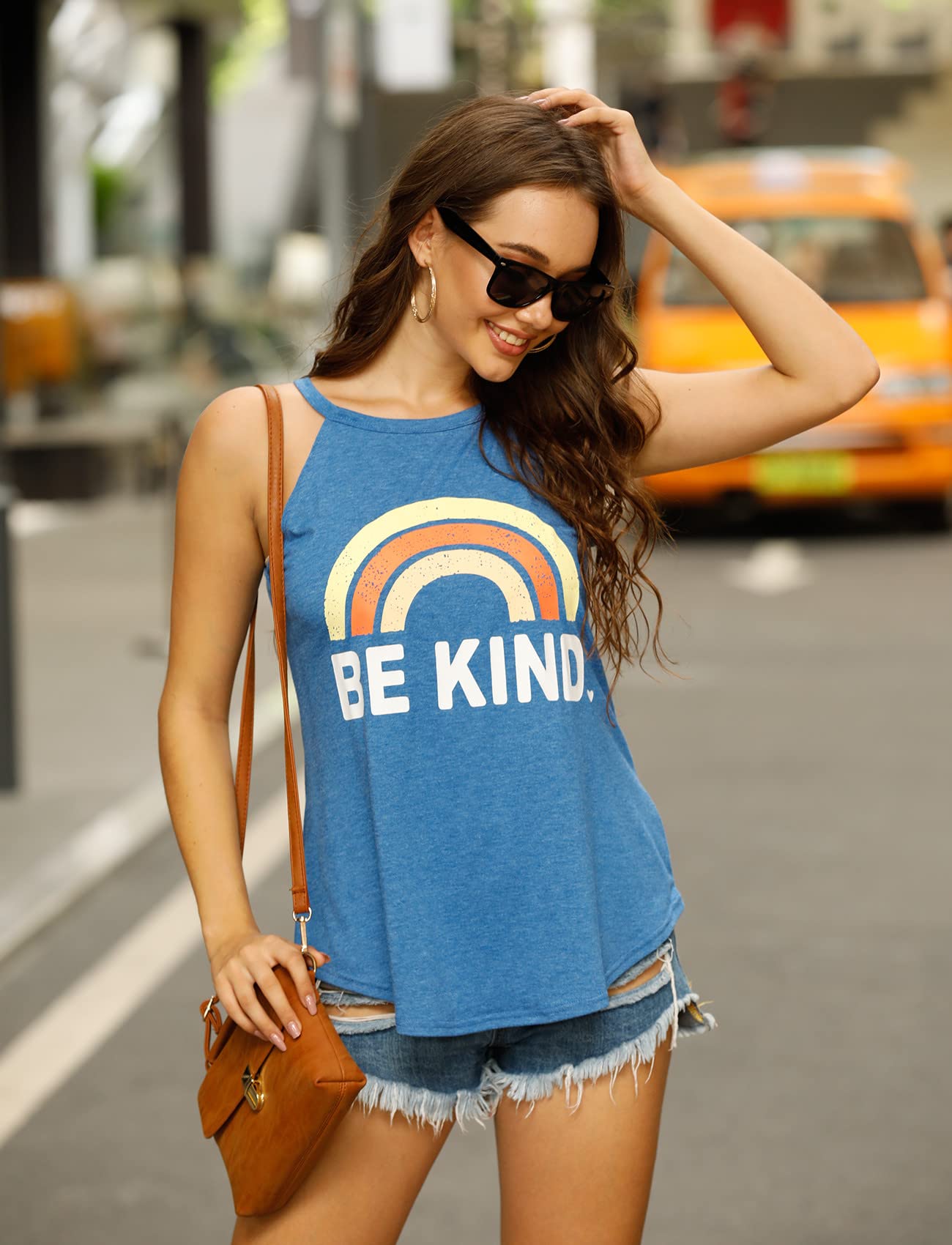 IRISGOD Women's High Neck Tank Tops - Summer Graphic Halter Sleeveless Tee Shirts for Rocker Style | Casual Wear, Music Festivals & Street Fashion