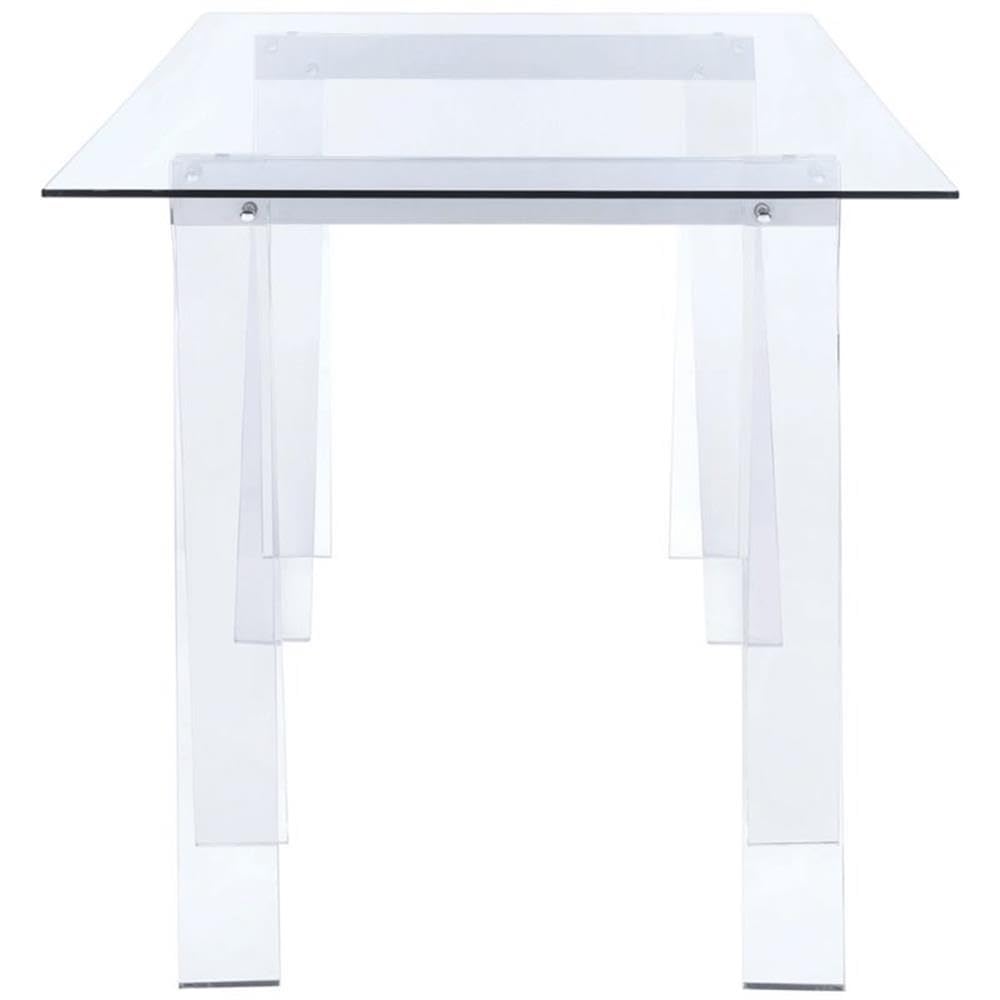 Modern 2-Piece Home Office Furniture Set - Writing Desk & Acrylic Ladder Bookcase for Small Spaces | Study Room, Bedroom, Dorm & Apartment Decor