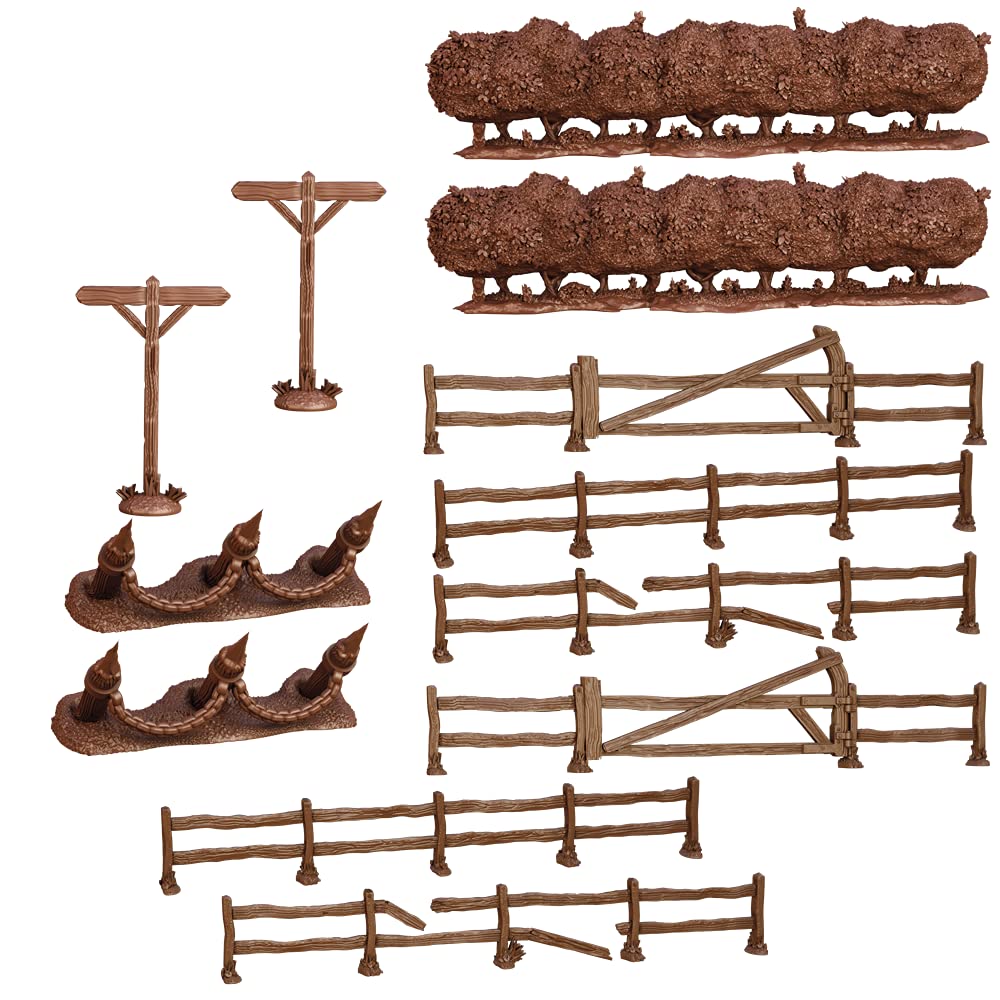 Mantic Games MGTC125 TerrainCrate: Battlefield Fences & Hedges - Multi-Purpose Terrain for Wargaming & Tabletop RPGs