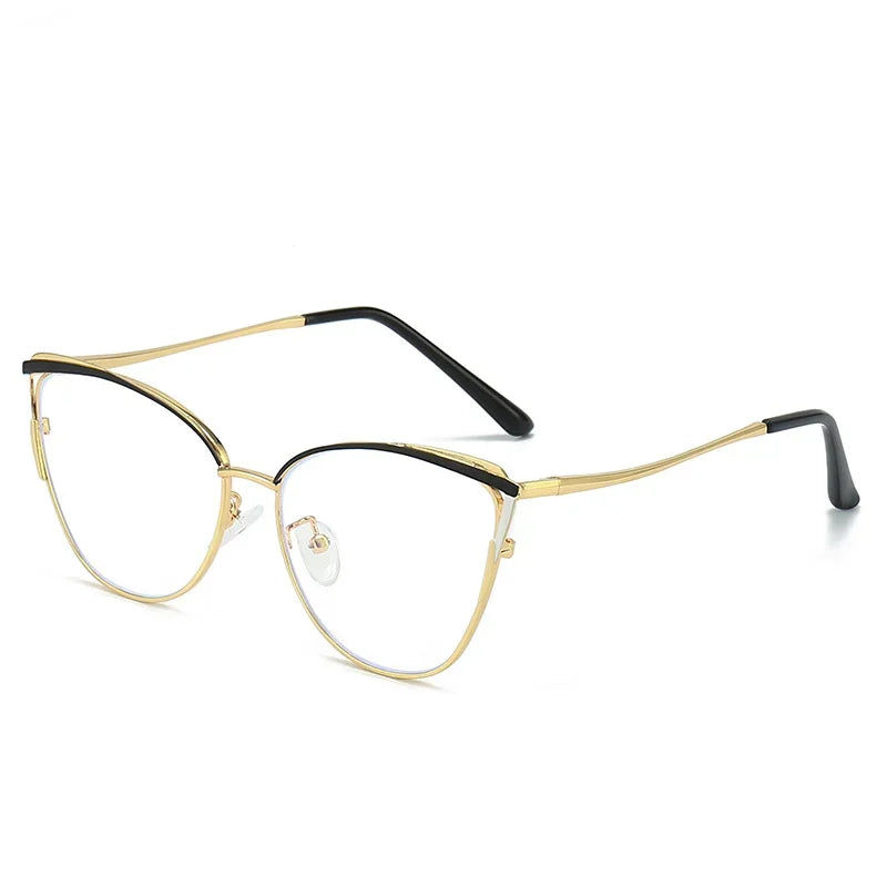 Aror Women's Full Rim Oval Cat Eye Alloy Eyeglasses Frame 9740 - Stylish Retro Glasses for Women, Perfect for Office, Reading & Fashion Accessories