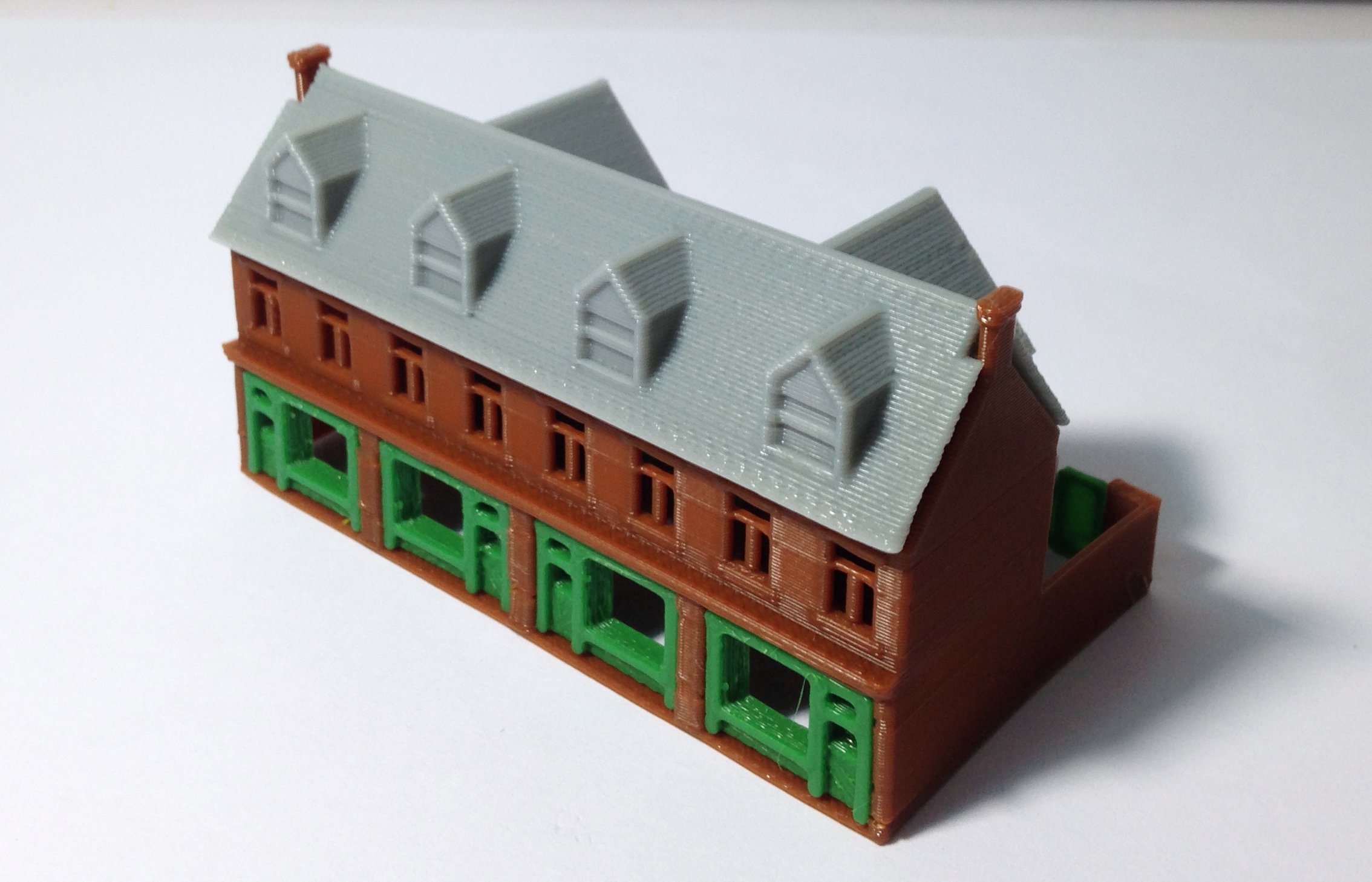 Outland Models Z Scale Victorian City Building Shop Row - Miniature Train Railway Layout for Model Train Enthusiasts - Perfect for Dioramas, Displays & Collectors