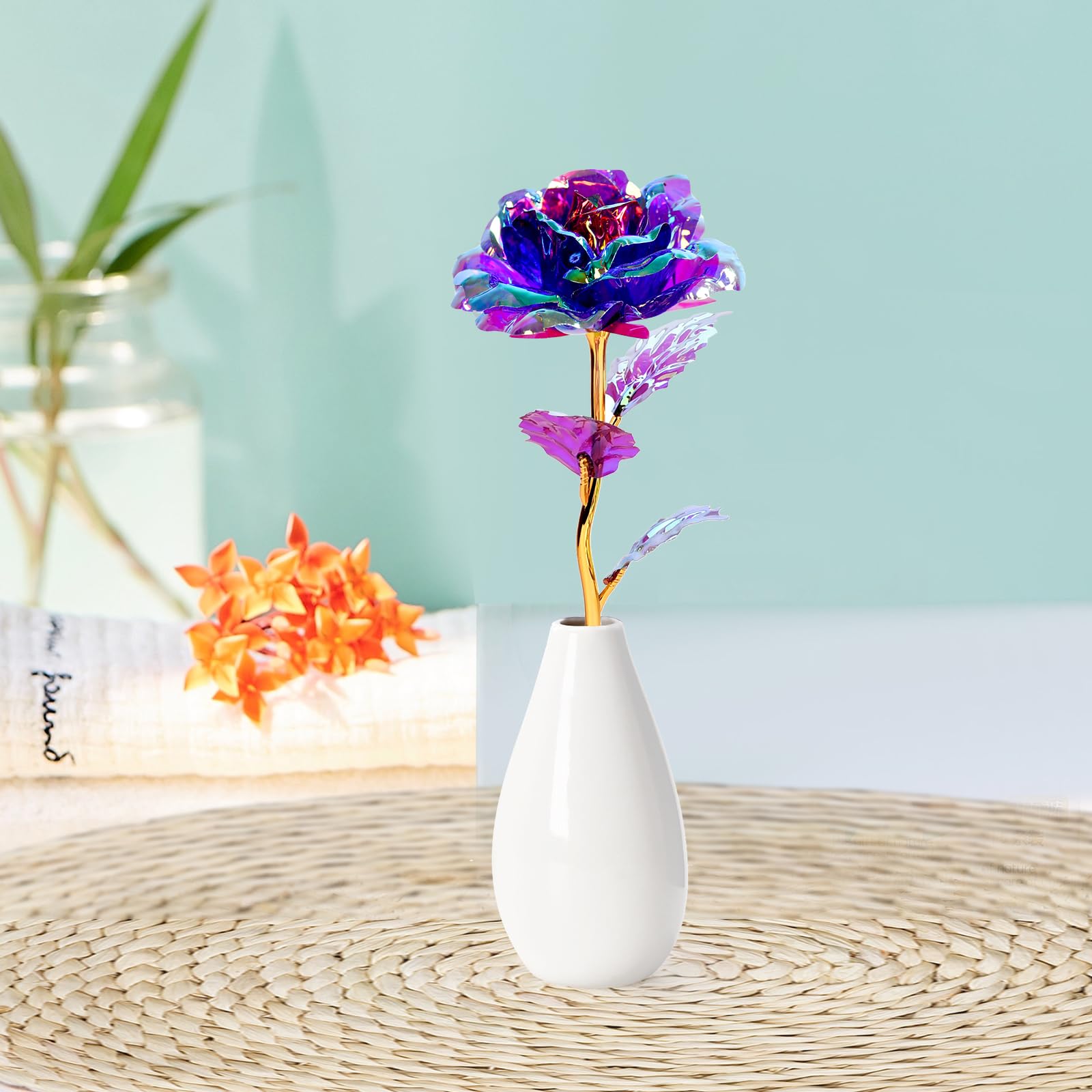 Tmacker Artificial Rose Flowers Gift Set for Mom, Daughter, Wife, Grandma, Sister - Perfect for Mother's Day, Christmas, Valentine's, Birthday, Anniversary - Home Decor, Office Desk, Wedding Centerpiece