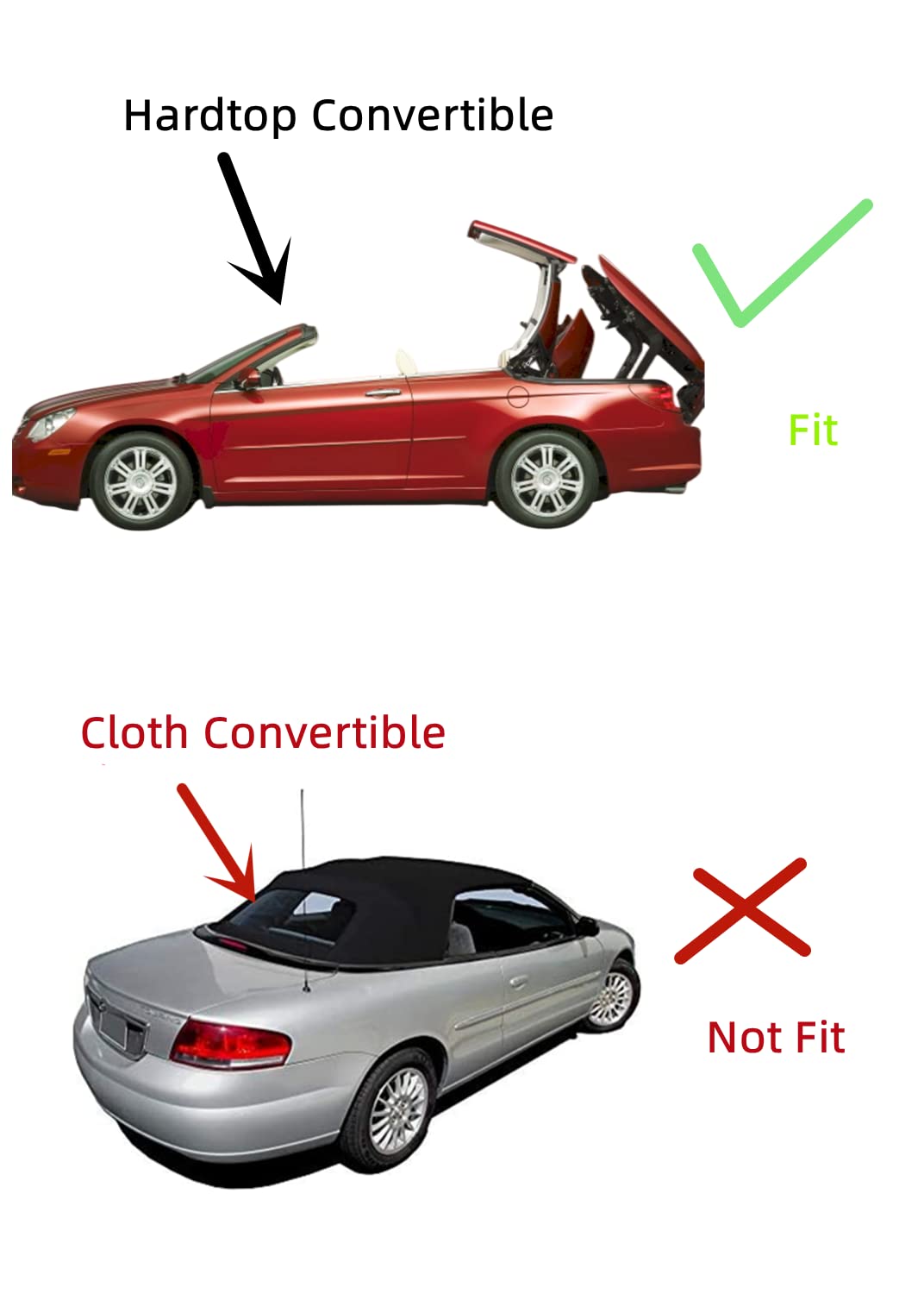 Heated Rear Window Glass Replacement for Chrysler Sebring 2-Door Hardtop Convertible 2001-2006 - Defrosting Solution for Winter Driving & Cold Weather Comfort