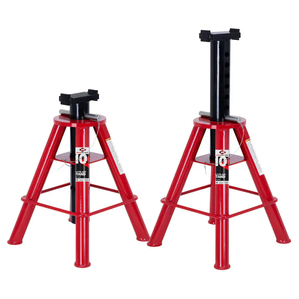 10 Ton Heavy Duty Truck Jack Stands - Pin Style (Pair) 3309B - Ideal for Vehicle Lifting, Auto Repair, and Garage Maintenance