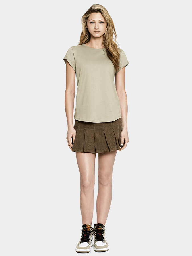 Organic Cotton Rolled Sleeve T-Shirt for Women - Comfortable Yoga Studio Top | Perfect for Yoga, Pilates & Casual Wear
