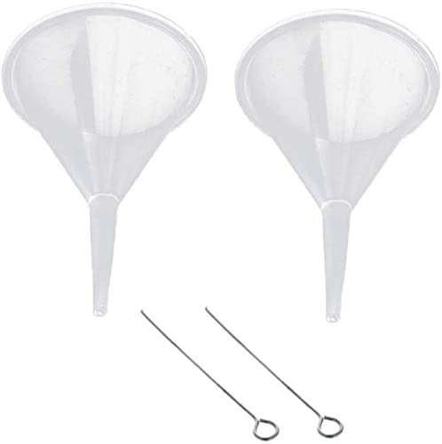 Small Plastic Funnels for Perfume Oil Filling - 40mm Diameter (2 Pack) - Perfect for Essential Oils, DIY Bottles & Small Container Refilling
