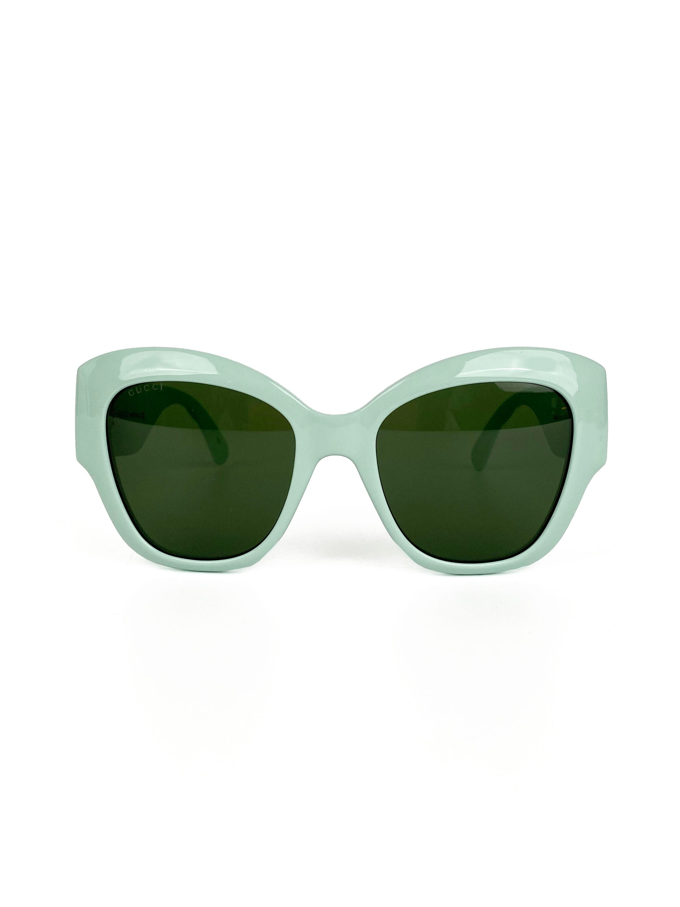 Gucci GG0808S Mint Green Cat Eye Sunglasses for Women - Stylish UV Protection Shades for Summer, Beach & Outdoor Fashion