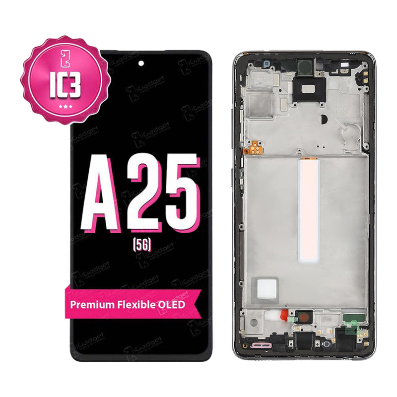 Samsung Galaxy A25 5G OLED Screen Replacement with Middle Frame - Premium LCD Display & Touch Digitizer - Perfect for DIY Phone Repair, Gaming, and Multimedia Use