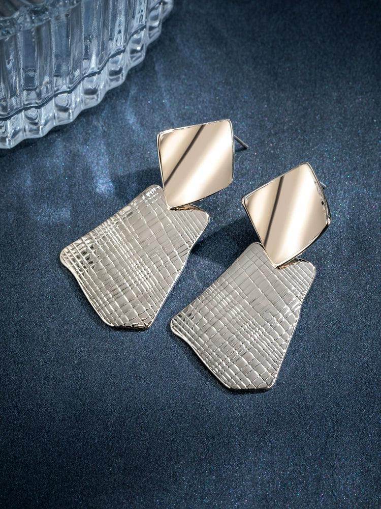 Geometric Metal Drop Earrings - Unique Handmade Dangle Earrings for Women | Perfect for Parties, Weddings & Everyday Wear