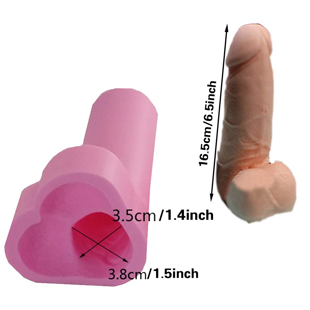 WYD 3D Realistic Silicone Penis Mold for Cake, Soap & Candle Making - Funny Adult Baking & DIY Craft Supplies - Perfect for Bachelorette Parties, Prank Gifts & Adult Humor