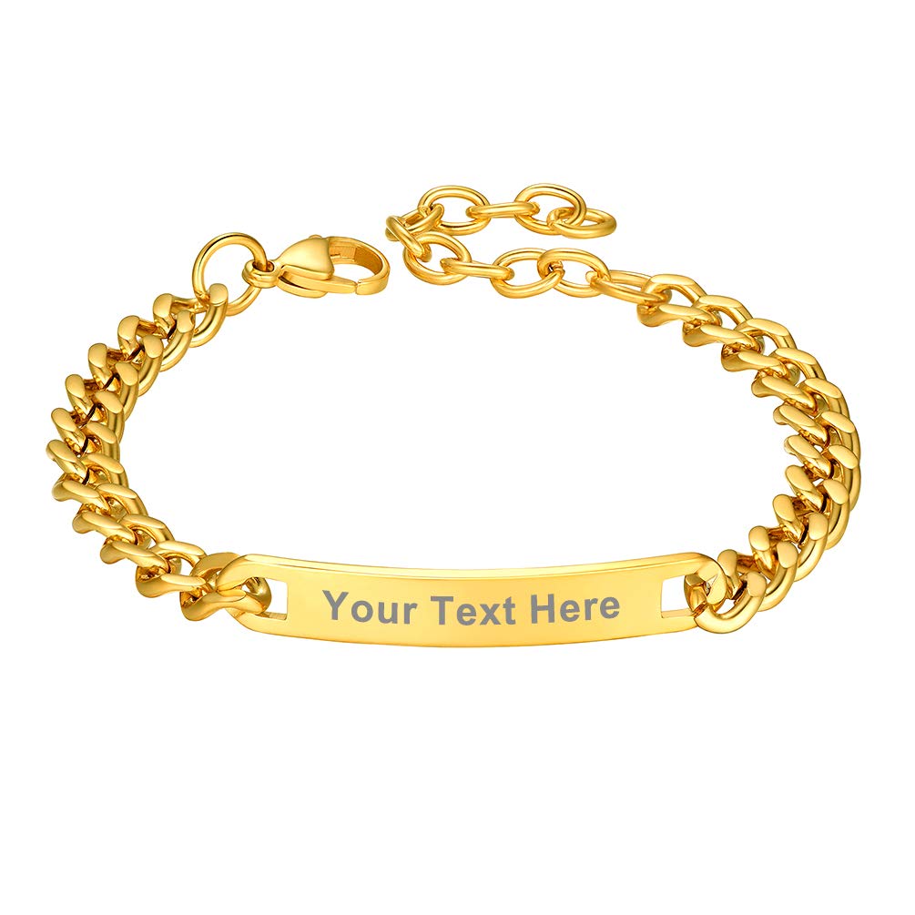 PROSTEEL Custom Engraved Bracelet for Men & Women - Stainless Steel ID Bracelet with Personalized Name, Date, Initial or Quote - Gift Box Included - Perfect for Anniversaries, Weddings & Special Occasions