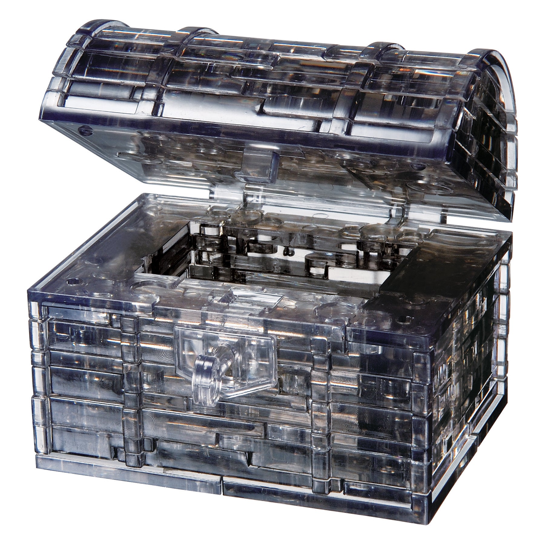 BePuzzled Black Treasure Chest 3D Crystal Puzzle - 52 Piece Brain Teaser for Adults & Teens - Perfect for Family Game Night & STEM Learning Activities