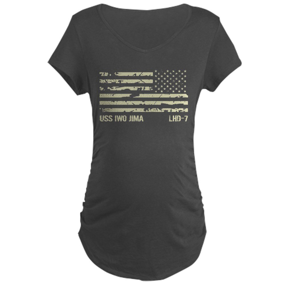 USS Iwo Jima Maternity Dark T-Shirt - Navy Inspired Pregnancy Tee for Military Moms | Comfortable Cotton Shirt for Casual Wear & Navy Pride