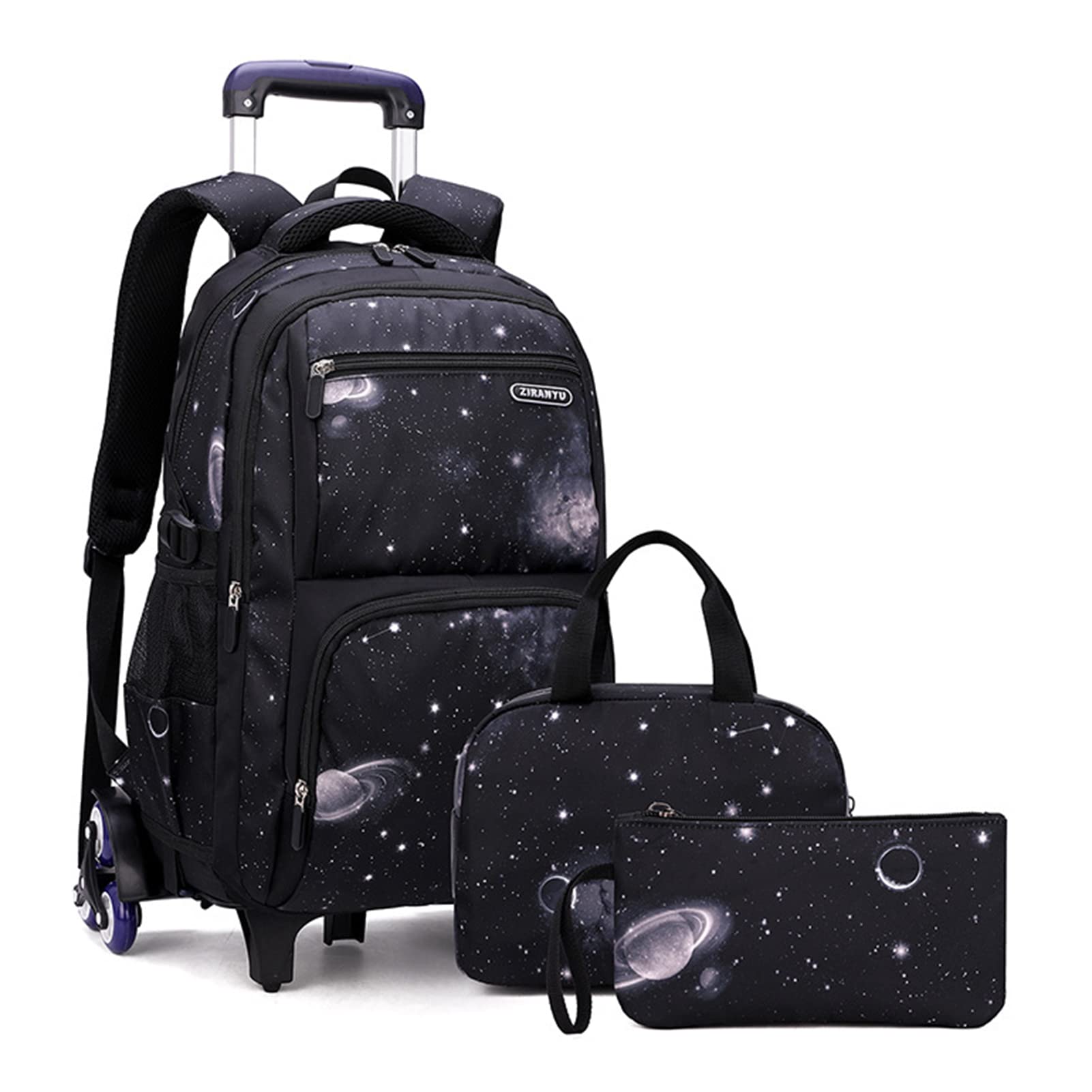 Kids Rolling Backpack for Boys & Girls - Wheeled School Bookbag with Lunch & Pencil Pouch - Perfect for School, Travel & Daily Use