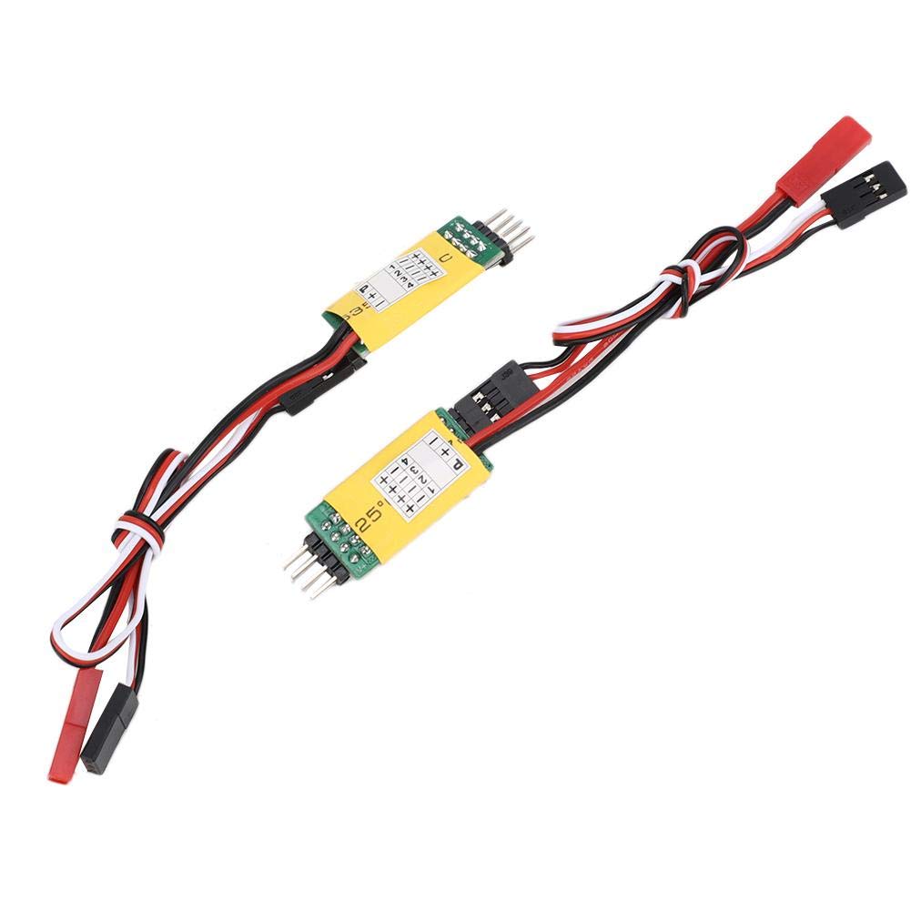 2 PCS RC Car Light Receiver Cord - D Type Yellow Controller Switch for Third Channel Control | RC Model Car Spare Parts & Accessories | Perfect for Off-Road RC Cars, Crawlers & DIY Upgrades