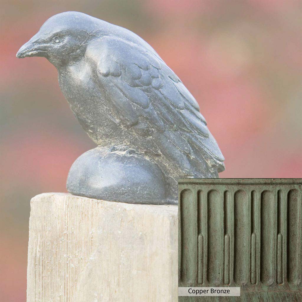 Campania International Small Raven Statue - Gothic Home Decor, Halloween & Outdoor Garden Sculpture for Unique Décor