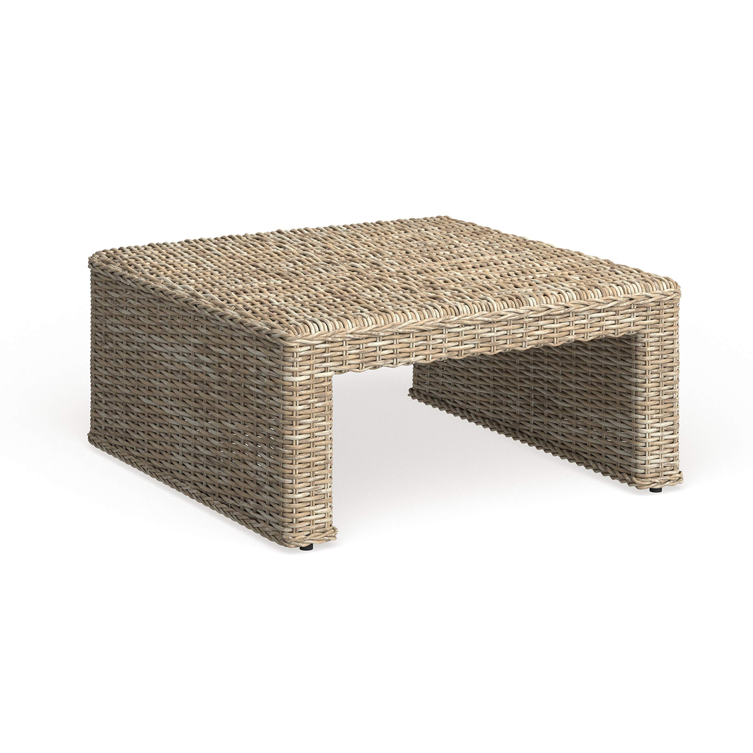 SAFAVIEH Persis Natural Wicker Coffee Table - Rustic Round Side Table for Living Room, Patio & Outdoor Use