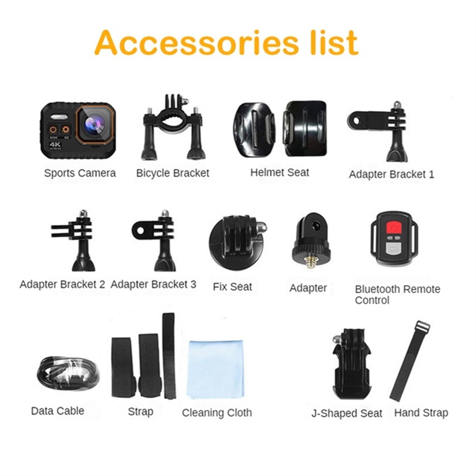 MZZYG 4K Action Camera with Remote Control, Waterproof Sports Camera for Helmet, Snorkeling, Driving - HD Video Recorder with Screen (XJ-SC002-64G) - Perfect for Adventure Sports, Travel Vlogging & Underwater Photography