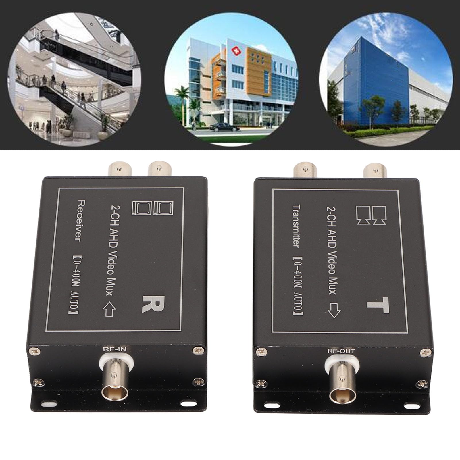 2-Channel 400m AHD/CVBS Video Multiplexer - Hot Swap for Security Cameras