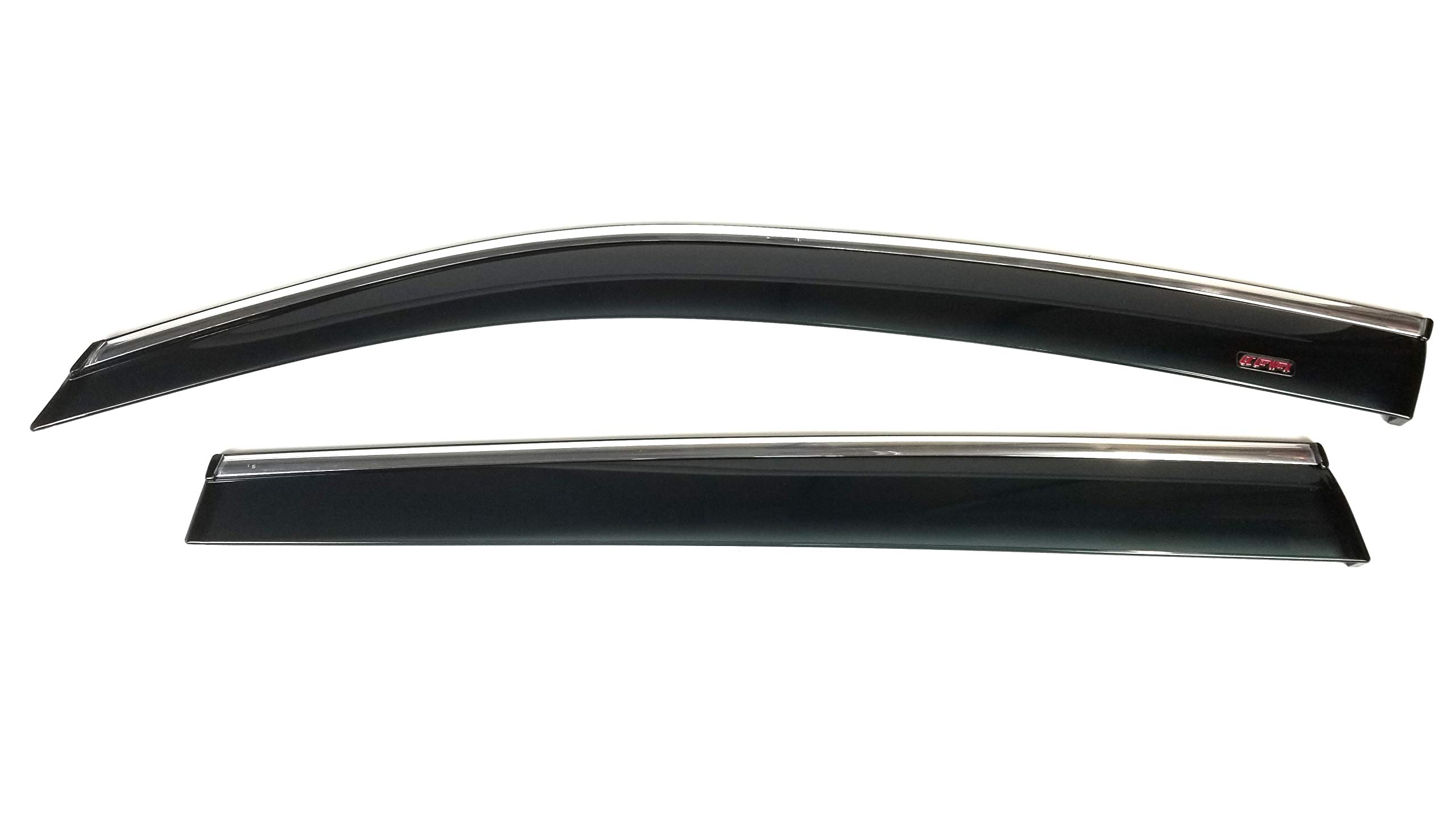 C&C CarWorx WV-19F-TFI Set of 4 Tape-On Injection-Molded Side Window Visor Rain Guards with Chrome Trim for 2019-2021 Subaru Forester – Weather Protection & Style Upgrade for Rainy Days & Highway Driving