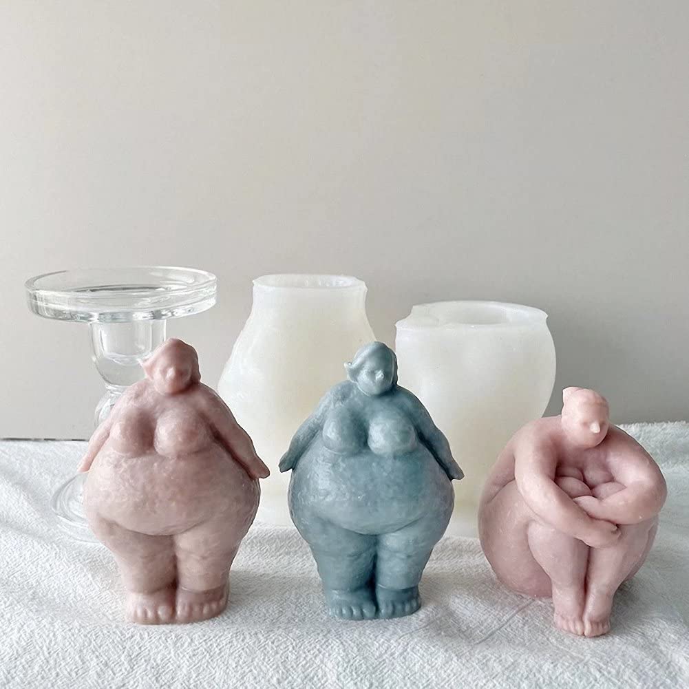 Premium Silicone Body Mold for Standing Fat Woman - DIY Candle, Resin, Soap, Cake, Aromatherapy, Plaster & Clay Crafts - Perfect for Home Decor, Gift Making & Creative Projects