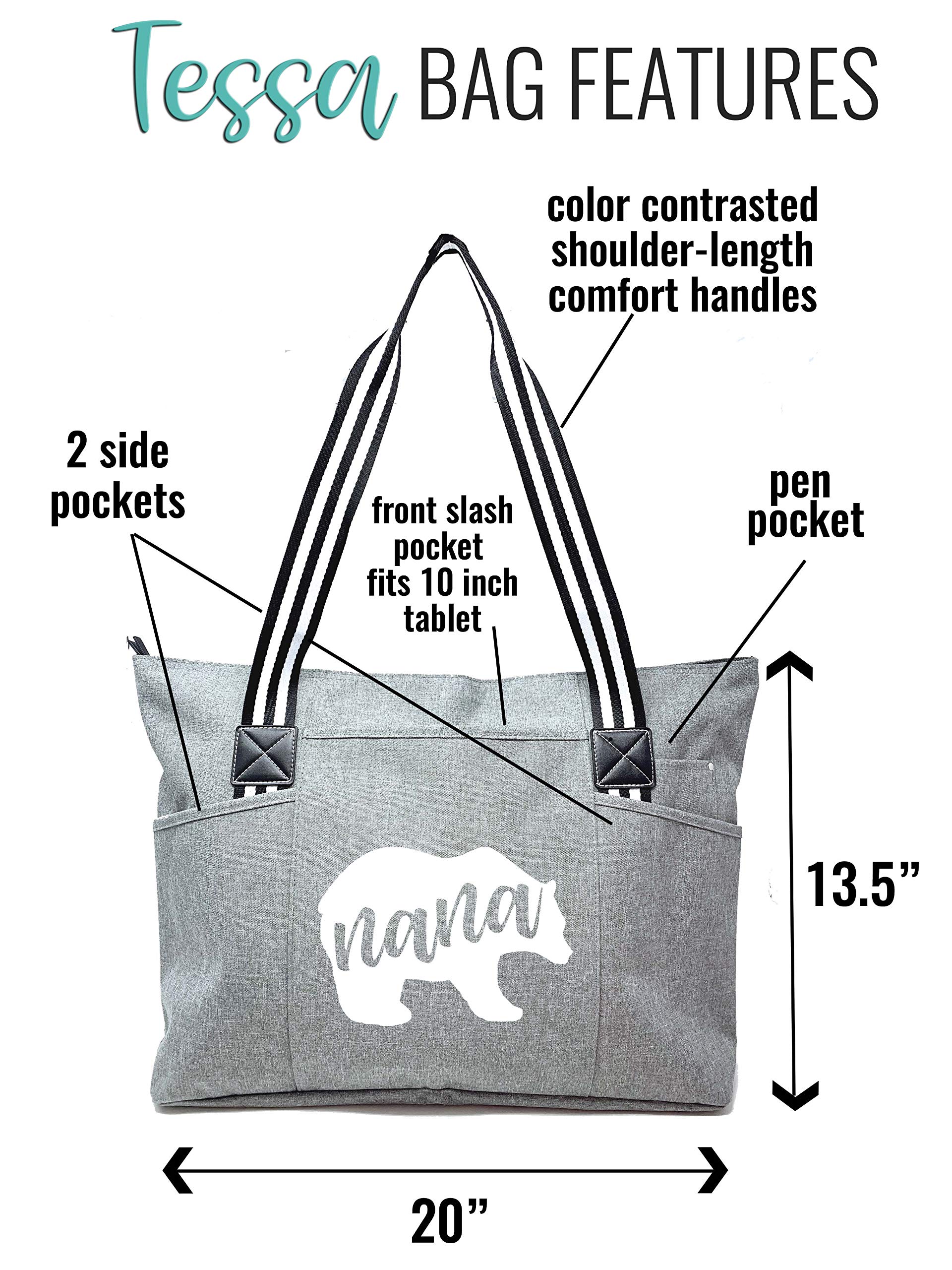 Sturdy Canvas Tote Bag for Grandma with Zipper & Pocket - Perfect for Shopping & Daily Use