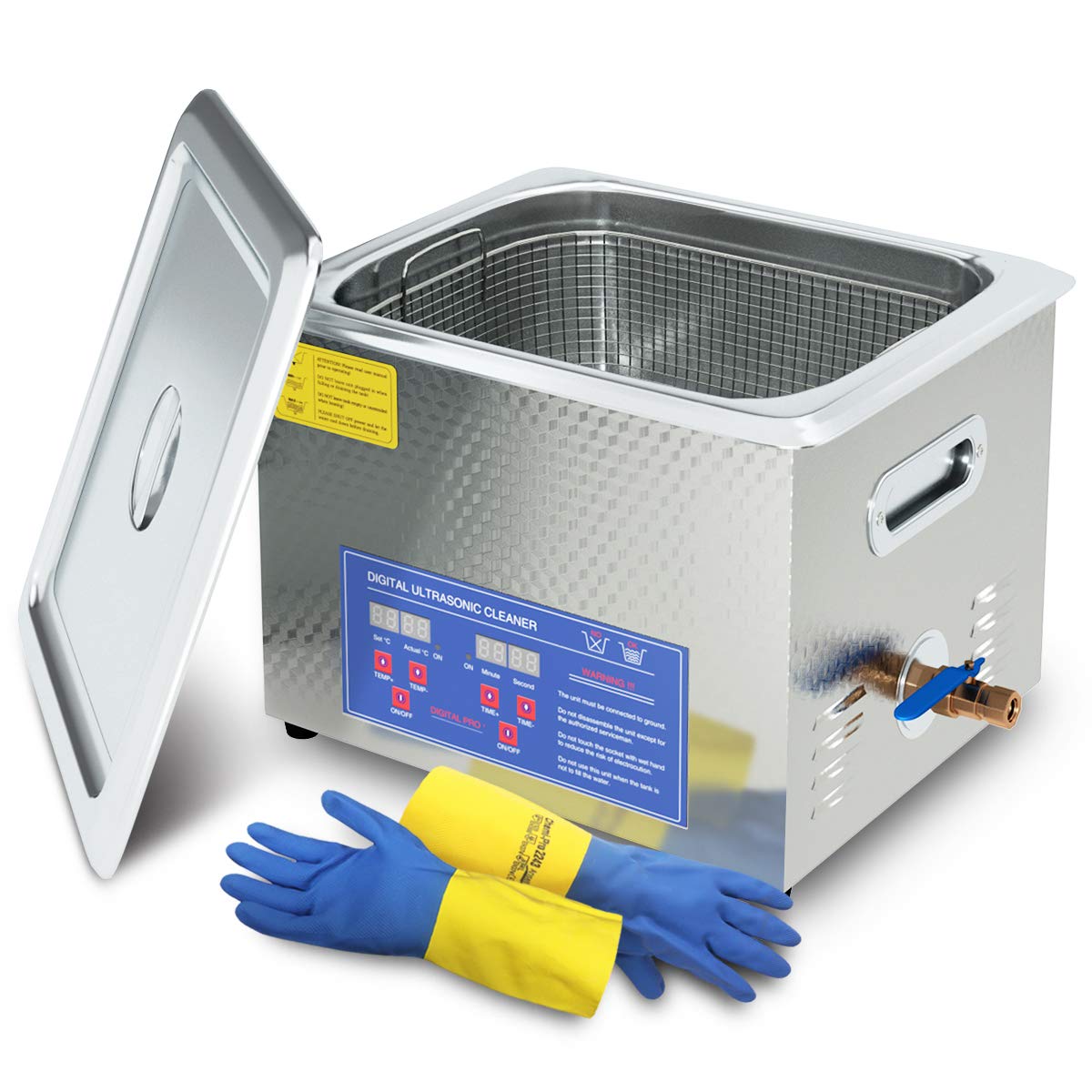 15L Commercial Ultrasonic Cleaner with Digital Heater & Timer Basket - Industrial Cleaning Equipment for Automotive, Medical, Firearm Parts & Jewelry | Professional Dental, Laboratory & Electronic Component Cleaning Solution
