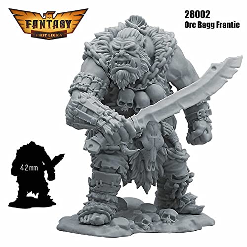 Orc Bagg Frantic Figure Kit - 28mm Heroic Scale Unpainted Miniature for Tabletop RPG & Wargaming - First Legion D&D, Warhammer, and Fantasy Battle Scenes