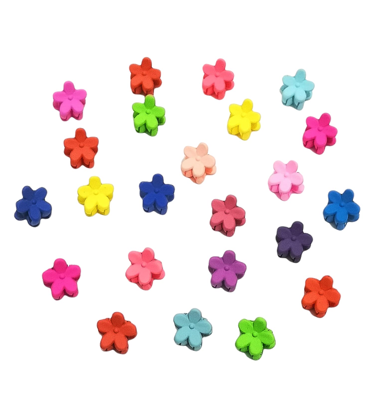 24pcs Mini Flower Hair Claw Clips - Small Plastic Hair Clamps for Women & Girls - Colorful Hair Accessories (1.4cm) - Perfect for School, Parties & Everyday Hairstyles