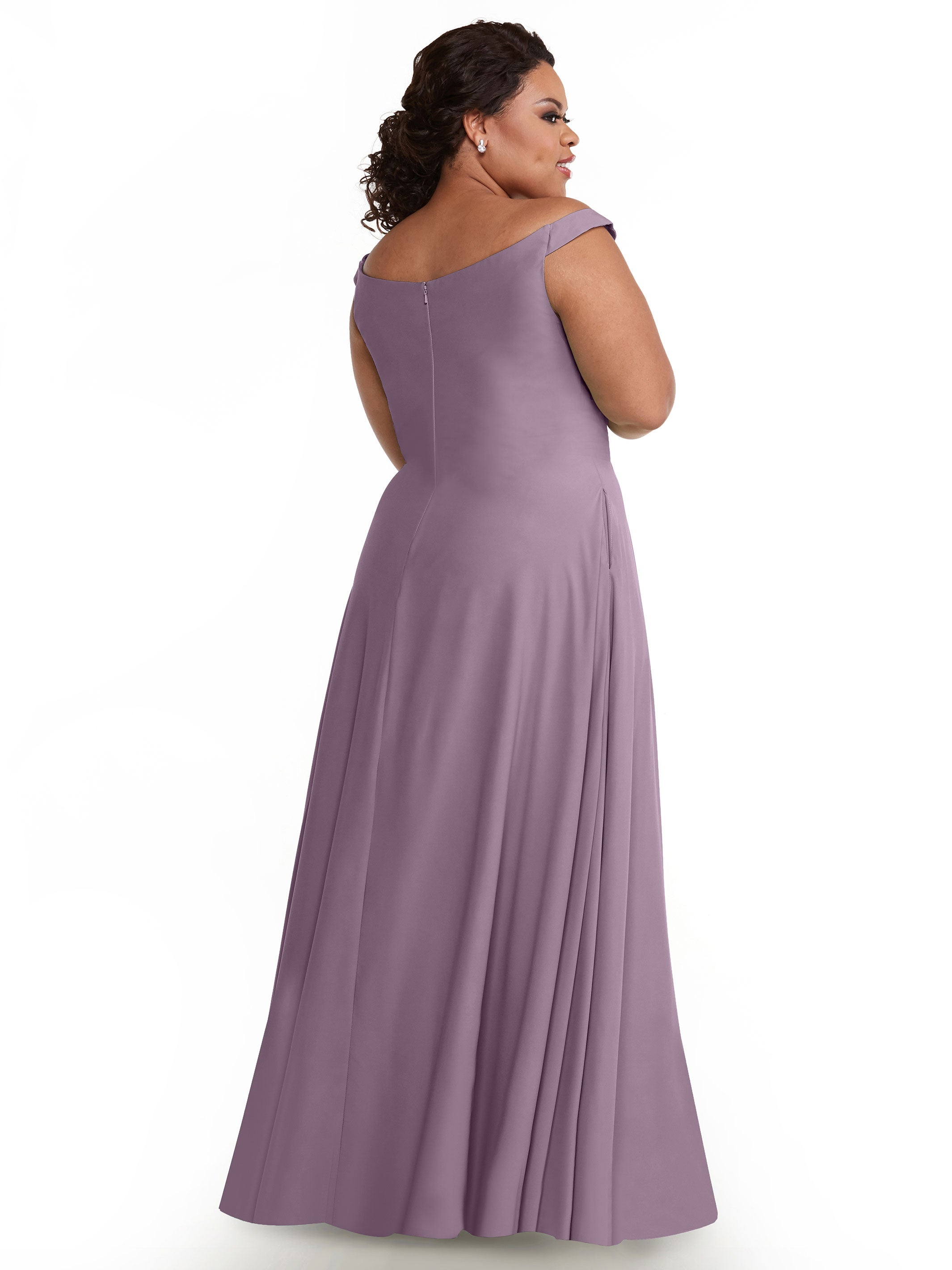 83005 Off The Shoulder Stretch Chiffon A-Line Bridesmaid Dress - Elegant Wedding Party Gown for Formal Occasions, Prom & Special Events