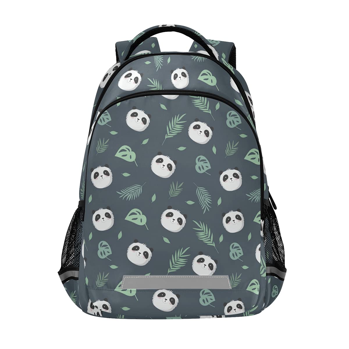 Cute Panda Plant Leaves Laptop Backpack with Chest Strap - Lightweight School Backpack for Boys & Girls, Durable Travel Hiking Rucksack for College, Work & Outdoor Adventures