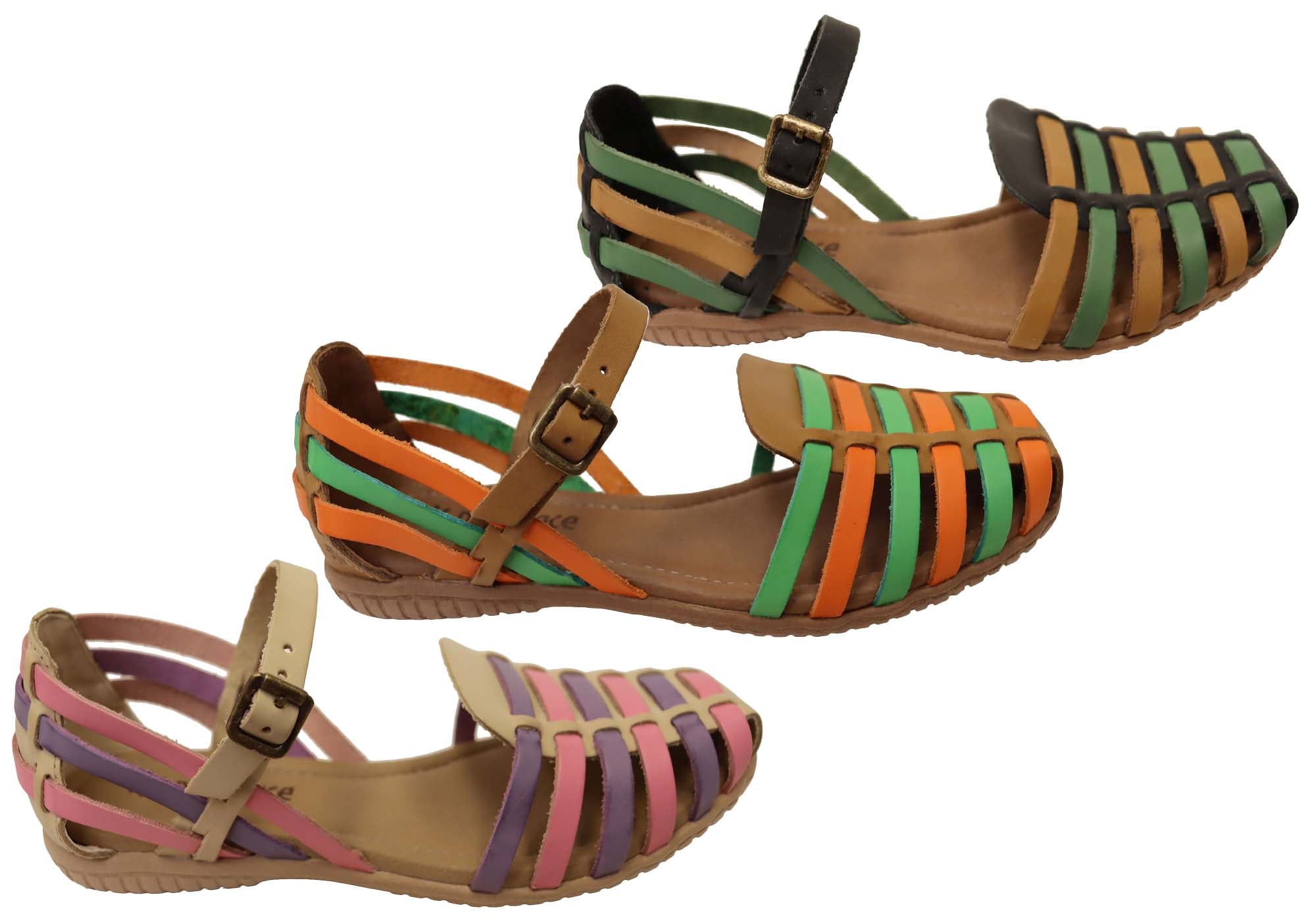 Carly Women's Comfortable Closed Toe Leather Sandals - Stylish & Supportive Footwear for Walking, Work & Casual Outfits