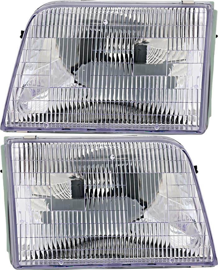 Ford Ranger Headlights Lamps Set - Halogen Replacement for Driver & Passenger Side (1993-1997 Models) | Perfect for Night Driving & Off-Road Adventures