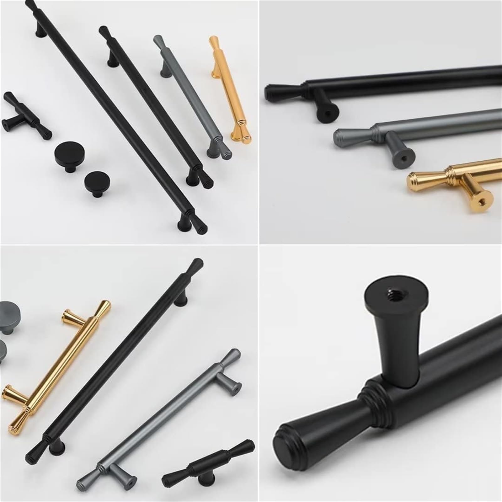 10 Pack Modern Solid Cabinet Knobs & Drawer Pulls - Kitchen Cupboard Handles, Door Push Pull Hardware for Furniture - Perfect for Home Renovation & DIY Cabinet Upgrades