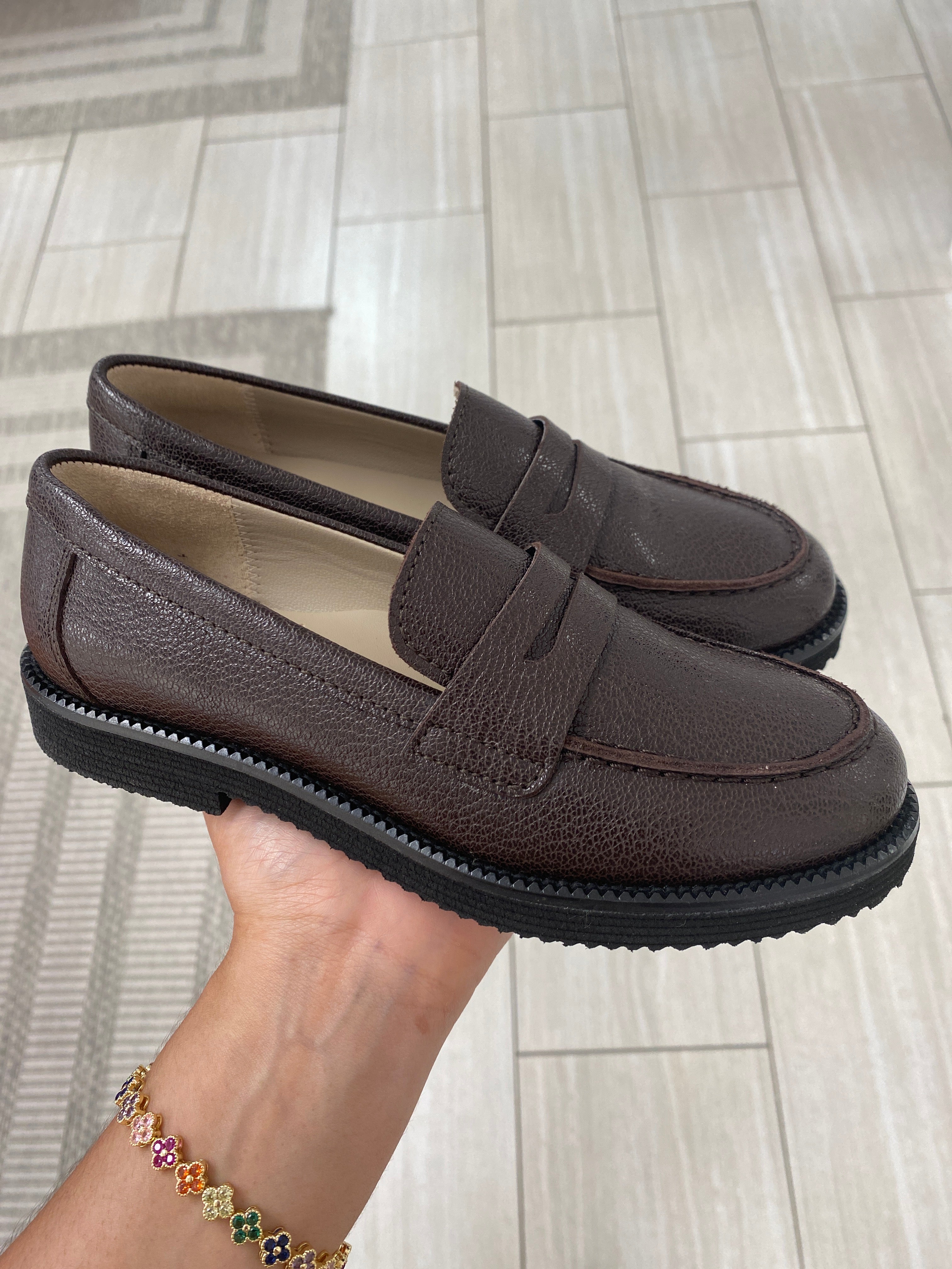 Beberlis Coffee Rugged Sole Loafers - Comfortable & Durable Slip-On Shoes for Men - Perfect for Casual Wear, Office & Outdoor Adventures