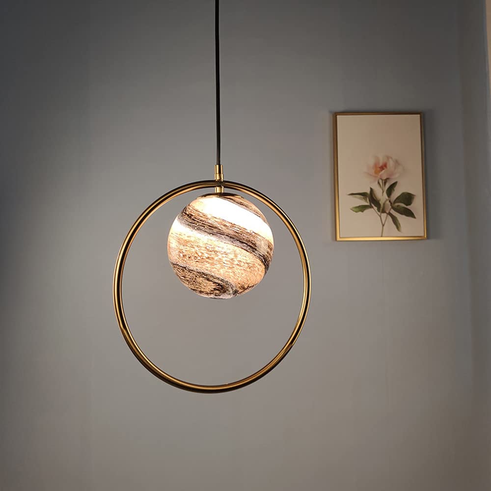 DAPERCI Modern LED Dimmable Planet Chandelier - 1-Light Dining Room Ceiling Fixture, Kitchen Pendant Light & Bedroom Hanging Lamp | Energy-Efficient Lighting for Home Decor, Living Room, Restaurant & Office Spaces