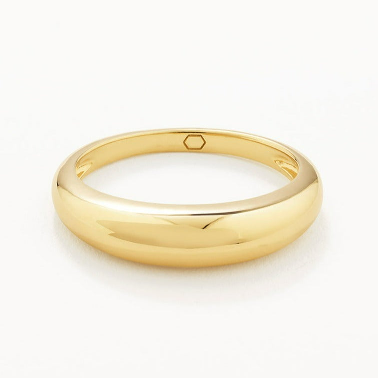 Elegant Slim Curve Dome Ring in 14K Gold - Perfect for Everyday Wear & Special Occasions