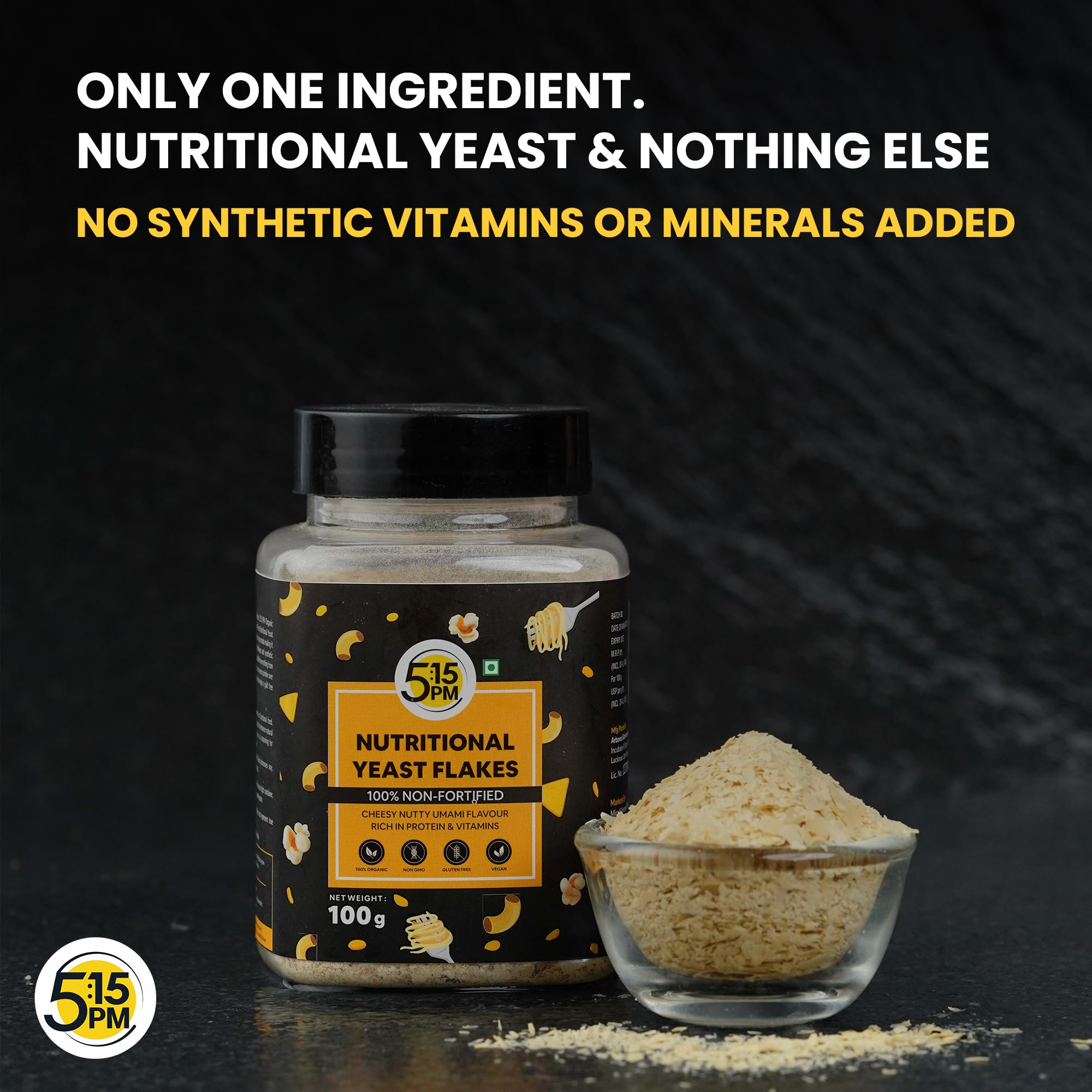 5:15 PM Nutritional Yeast Flakes - Unfortified 100g | Gluten-Free Vegan Seasoning | Rich in B Vitamins & Fiber | Non-GMO, Nutty Cheesy Flavor | Perfect for Popcorn, Pasta & Vegan Cooking