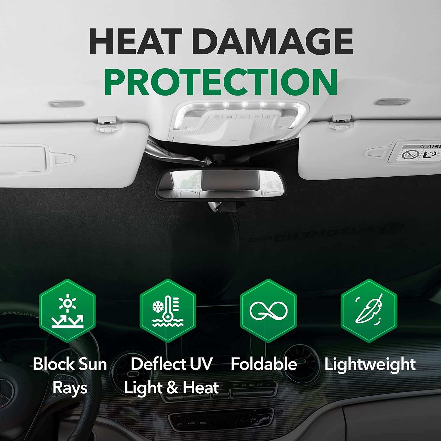 Automend Pro Extra Large Car Windshield Sun Shade (75