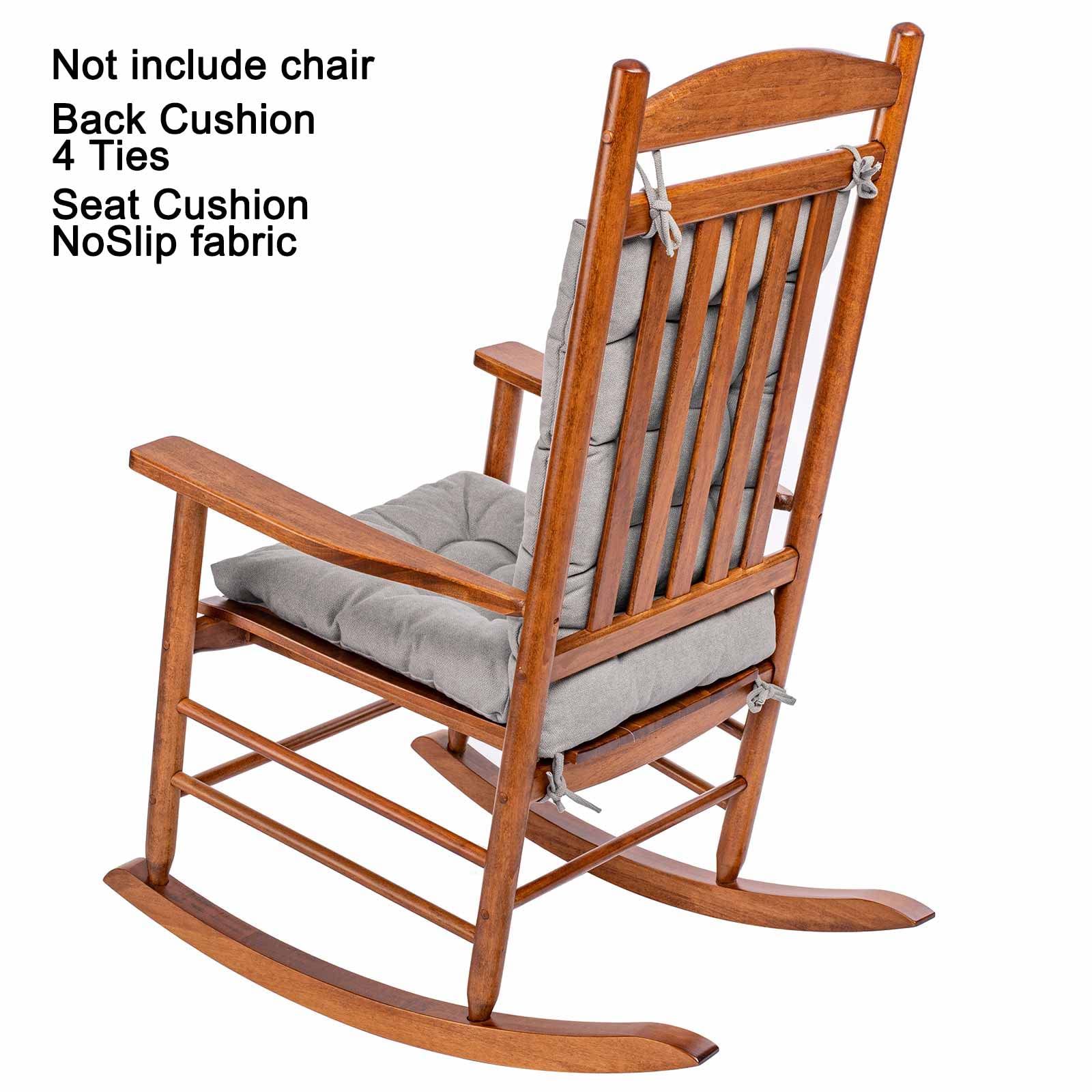 POMIU Rocking Chair Cushion Set - Comfortable Seat & Back Cushions for Office, Dining, and Desk Chairs - Light Grey Home Decor for Living Room, Kitchen, and Indoor Spaces