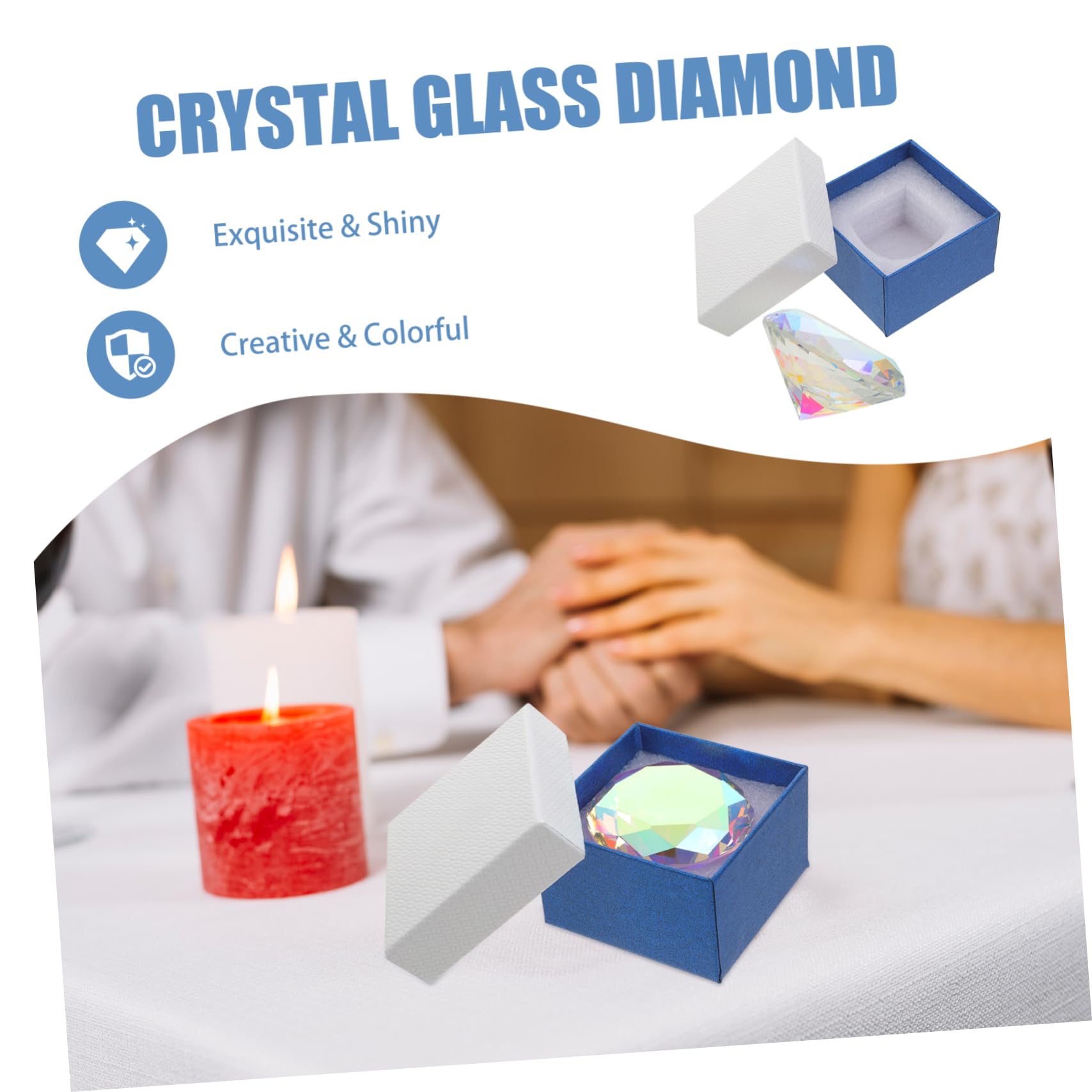 2pcs Crystal Glass Diamond Wedding Table Centerpiece - Fake Diamond Decorations for Wedding, Party, Home Decor - Vase Filler, Crystal Gems, Faux Diamonds for Elegant Events & Luxury Home Styling