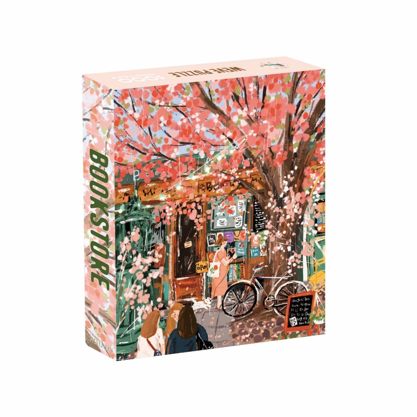 1000 Piece Jigsaw Puzzle for Adults - Colorful Bookstore Scene - Challenging Puzzle Game for Family Night, Relaxation & Home Decor