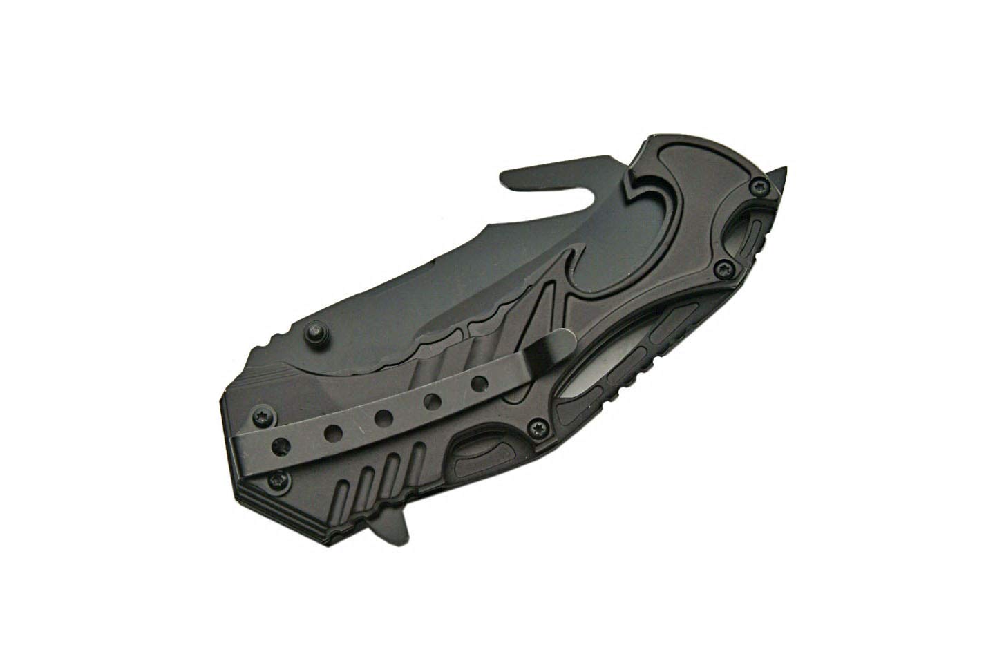 SZCO Supplies 300287-BK Black Tactical Folding Knife with Assisted Opening - Perfect for Camping, Hiking, Survival & Everyday Carry (EDC)
