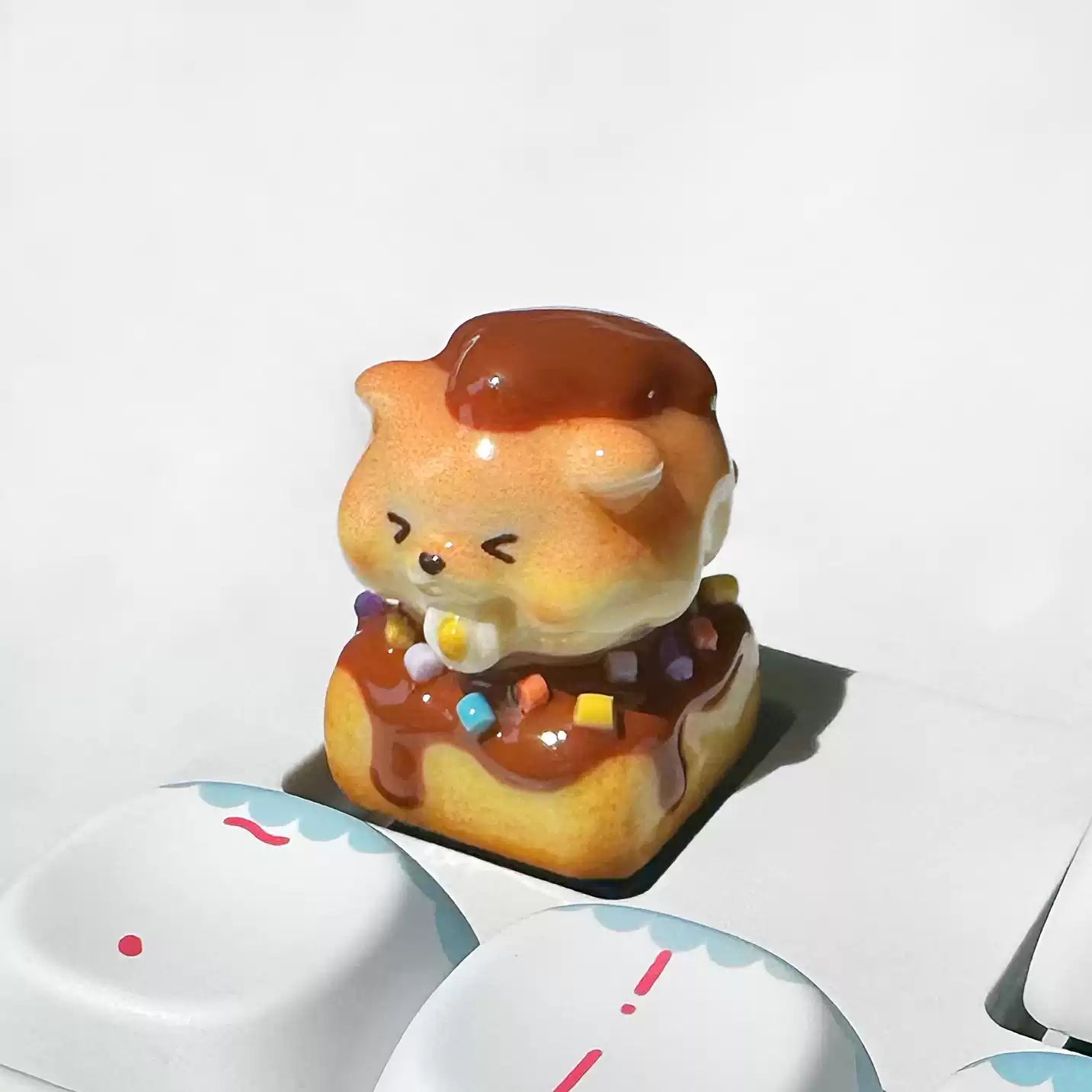 Custom Chocolate Puppy Resin Clay Keycaps - Personalized Mechanical Keyboard Keycaps for Gaming & Typing - Cute Decorative Keycaps for PC, Laptop, MacBook Accessories