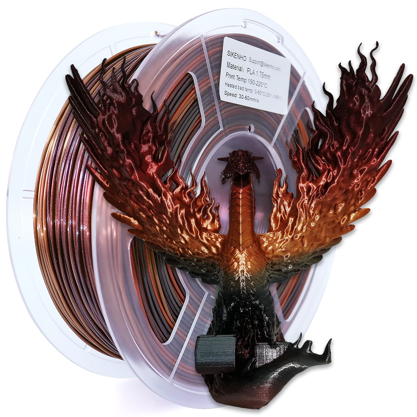 Premium PLA Filament 1.75mm - Silk Gold, Shiny Red & Black 3D Printer Filament - 1kg Spool (2.2lbs) ±0.02mm Accuracy - Compatible with Most FDM Printers & 3D Pens - Perfect for Cosplay Props, Home Decor & DIY Projects