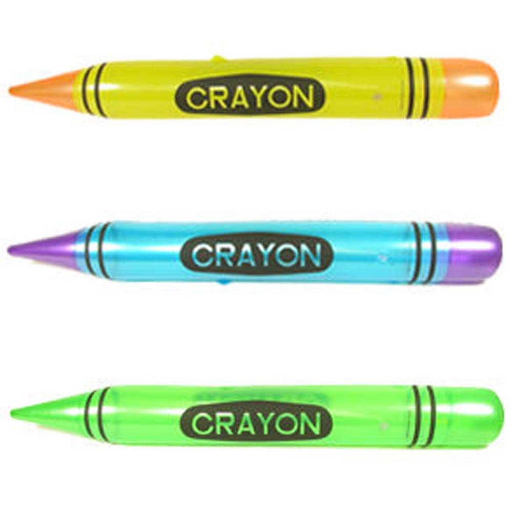 44-Inch Neon Crayon Inflatable - Giant Colorful Party Decoration for Kids Birthday, Classroom, Carnival & Pool Party Decor