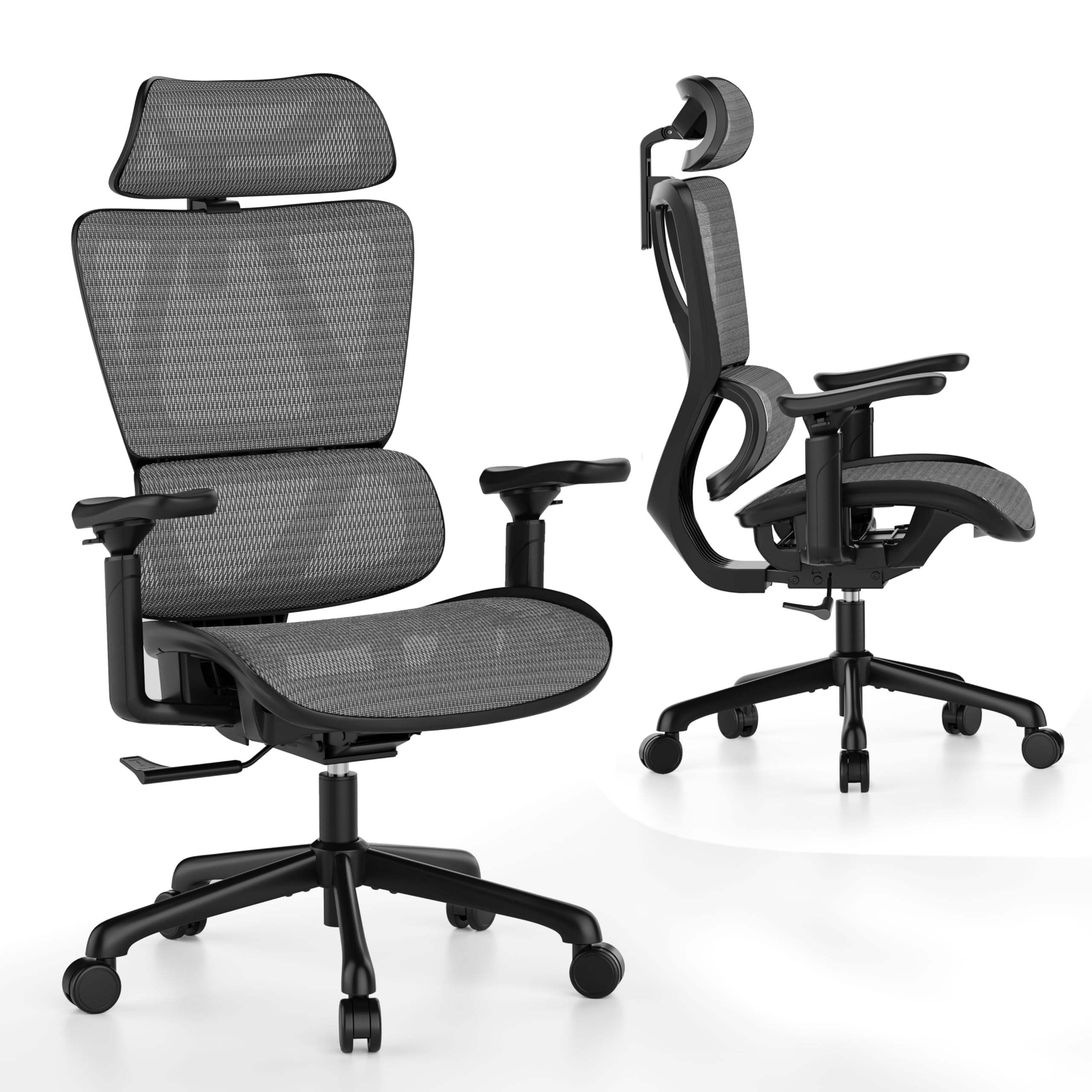 T11 Ergonomic Office Chair - High Back Desk Chair with Adjustable Lumbar Support, Magic Armrests & Wide Headrest - Comfortable Executive Mesh Chair for Home Office - Perfect for Long Work Hours & Gaming Sessions