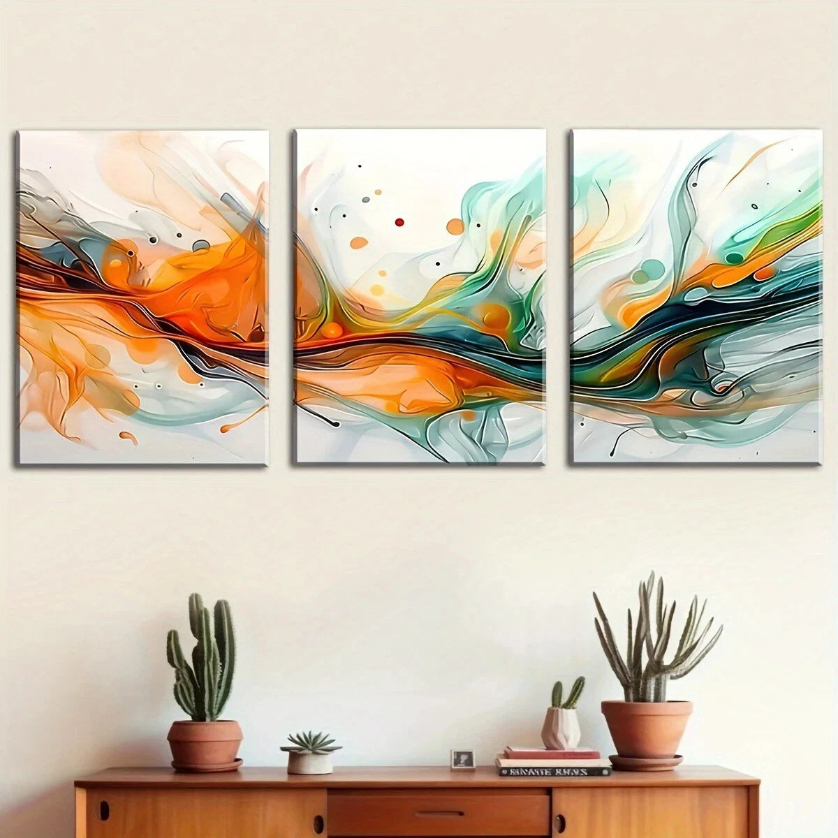 3-Piece Abstract Colorful Geometric Metal Wall Art Prints - Ready to Hang Modern Home Decor for Living Room, Bedroom & Office