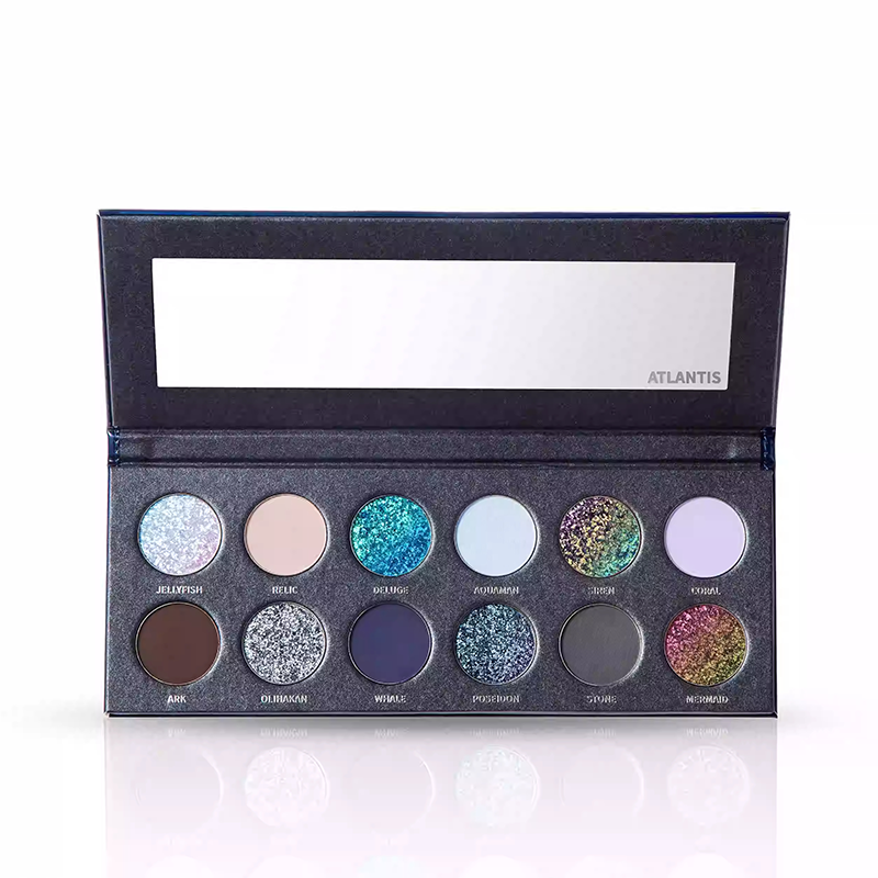 KRYPTEIN COSMETICS Atlantis Eyeshadow Palette - 12 Highly Pigmented Matte & Shimmer Eyeshadows for Stunning Eye Makeup | Perfect for Day to Night Looks, Parties & Special Occasions